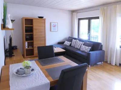 Ein Sitzbereich in der Unterkunft Ferienwohnungen Bach