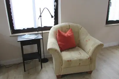 Ein Sitzbereich in der Unterkunft Haus am Mühlbach