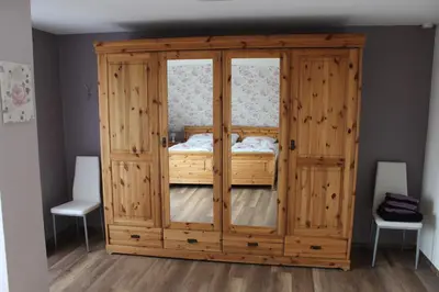 Ein Bett oder Betten in einem Zimmer der Unterkunft Ferienhaus 