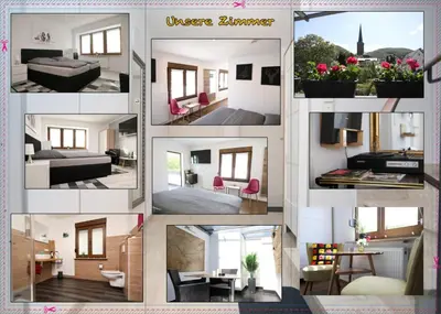 Ein Bett oder Betten in einem Zimmer der Unterkunft Pension am Treiser Kiosk