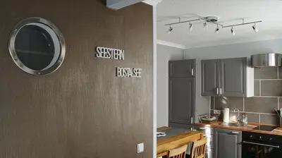Küche/Küchenzeile in der Unterkunft Ferienwohnung Seestern