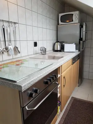 Küche/Küchenzeile in der Unterkunft Ferienwohnung Hedi