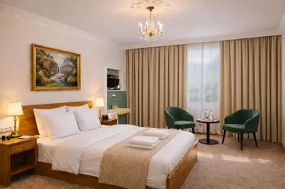 Ein Bett oder Betten in einem Zimmer der Unterkunft Hotel Café Post