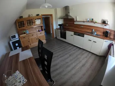Küche/Küchenzeile in der Unterkunft Ferienwohnung Tine