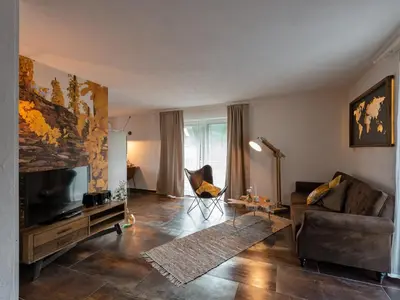 Ein Sitzbereich in der Unterkunft Rochter Apartments