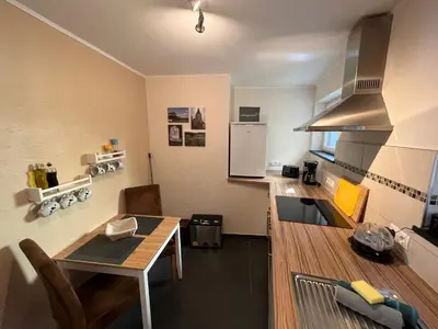 Küche/Küchenzeile in der Unterkunft Ferienwohnung Am Bachlauf