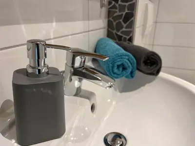 Ein Badezimmer in der Unterkunft Ferienwohnung Am Bachlauf