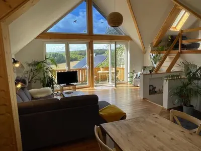 Ein Sitzbereich in der Unterkunft BelEtage Eifel