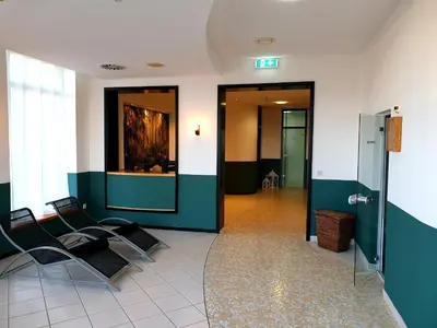 Ein Sitzbereich in der Unterkunft Hotel Löwenstein