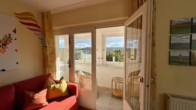 Ein Sitzbereich in der Unterkunft Panoramablick