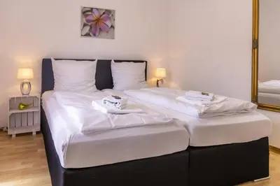 Ein Bett oder Betten in einem Zimmer der Unterkunft Ferienhaus Mosellage
