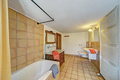 Ein Badezimmer in der Unterkunft Ferienhaus Königskerze