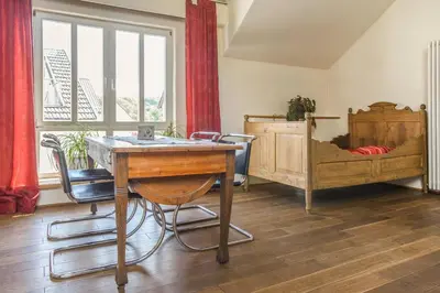Ein Sitzbereich in der Unterkunft Nengshof Ferienwohnung Wildrose