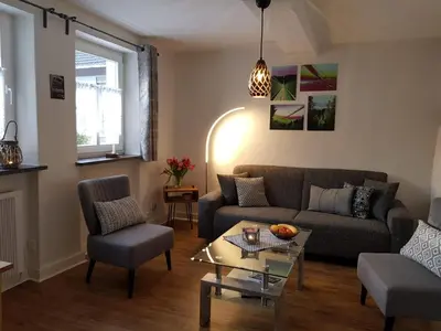 Ein Sitzbereich in der Unterkunft Ferienhaus Sosberg