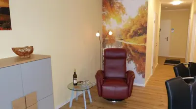 Ein Sitzbereich in der Unterkunft RheinWeinBoppard 2 - mit Rheinblick