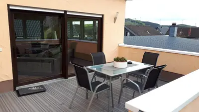 Ein Balkon oder eine Terrasse in der Unterkunft Ferienwohnung Braun