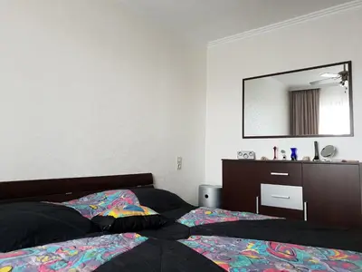 Ein Bett oder Betten in einem Zimmer der Unterkunft 60 qm mit Aussicht in Konz