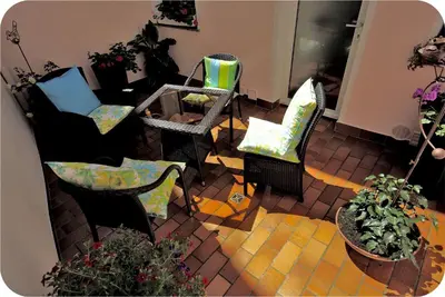 Ein Sitzbereich in der Unterkunft Haus Berlin