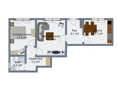 Grundriss der Unterkunft Ferienwohnung Frevel