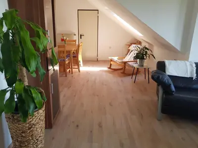 Ein Sitzbereich in der Unterkunft Rosenschlösschen