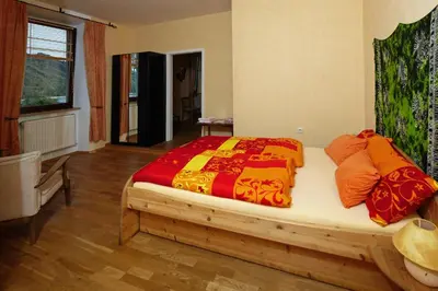 Ein Bett oder Betten in einem Zimmer der Unterkunft Pension Röhrig