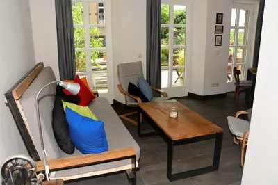 Ein Sitzbereich in der Unterkunft Stiftsherrenhaus