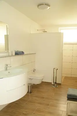 Ein Badezimmer in der Unterkunft Riethelblick