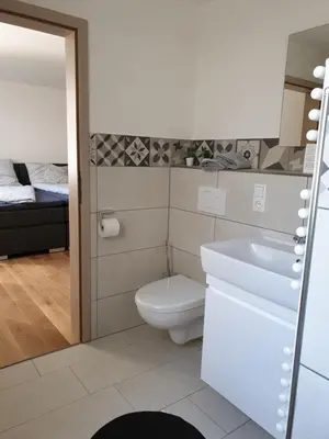 Ein Badezimmer in der Unterkunft Beim Hooch. Doris