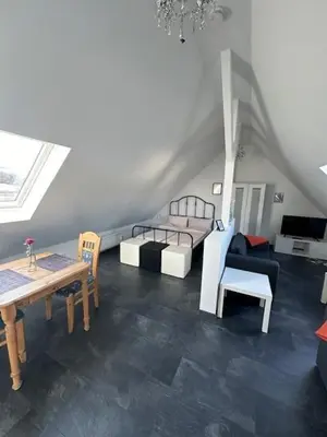 Ein Sitzbereich in der Unterkunft Ferienwohnung FENJA