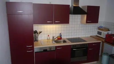 Küche/Küchenzeile in der Unterkunft Vulkaneifel-Ferienwohnungen am Felsenpfad