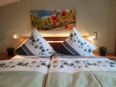 Ein Bett oder Betten in einem Zimmer der Unterkunft Ferienwohnung Im Bachtal