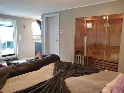 Ein Sitzbereich in der Unterkunft Eifel Dream Kalkmulde