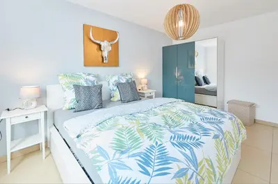 Ein Bett oder Betten in einem Zimmer der Unterkunft Ferienwohnung Bella Vista