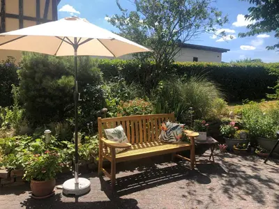 Ein Garten an der Unterkunft Grandezza Ferienwohnungen Erpeldinger