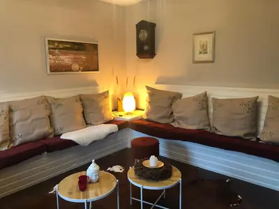 Ein Sitzbereich in der Unterkunft Haus Schneider Kätchen
