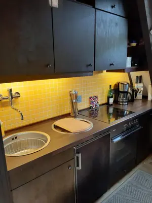 Küche/Küchenzeile in der Unterkunft Waldhaus