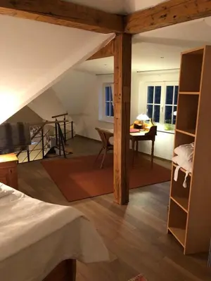 Ein Bett oder Betten in einem Zimmer der Unterkunft Lampenhäuschen