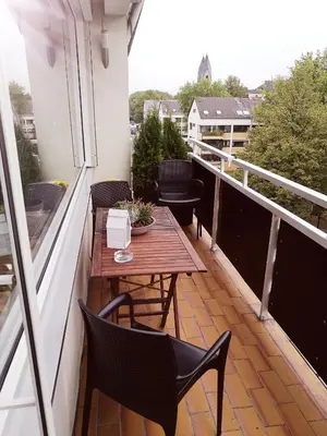 Ein Balkon oder eine Terrasse in der Unterkunft Ferienwohnung Confluentia in der Koblenzer Altstadt