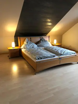 Ein Bett oder Betten in einem Zimmer der Unterkunft Ferienhaus Casa Moderna