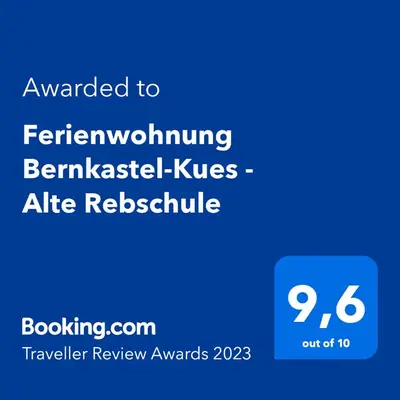 Ein Zertifikat, Auszeichnung, Logo oder anderes Dokument, das in der Unterkunft Ferienwohnung Bernkastel-Kues - Alte Rebschule ausgestellt ist