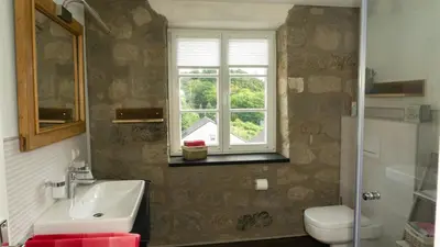 Ein Badezimmer in der Unterkunft Ferienhaus Alte Schule