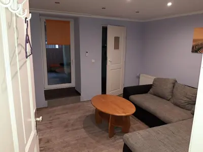 Ein Sitzbereich in der Unterkunft Ferienwohnung Castelnau