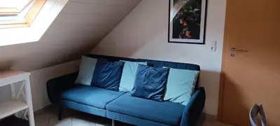 Ein Sitzbereich in der Unterkunft Romantische Ferienwohnung Rheingold 50 qm für 2 bis 4 P