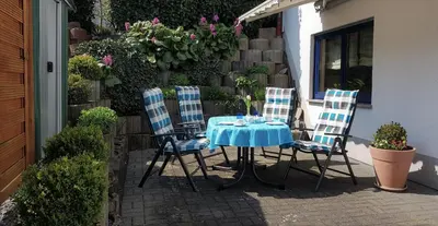 Ein Patio oder anderer Außenbereich in der Unterkunft Ferienwohnung Tintemann