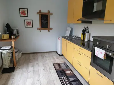 Küche/Küchenzeile in der Unterkunft Ferienhaus Alt Bahnhaus