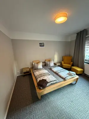 Ein Bett oder Betten in einem Zimmer der Unterkunft FeWo 194 Green