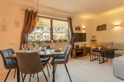 Ein Sitzbereich in der Unterkunft Ferienwohnung 