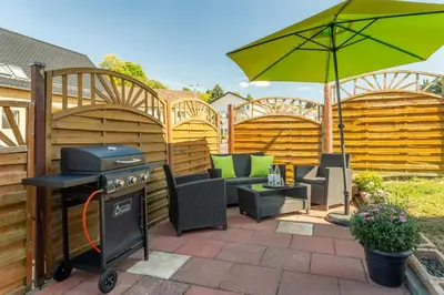 Ein Patio oder anderer Außenbereich in der Unterkunft Ferienwohnung 