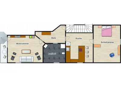 Grundriss der Unterkunft Ferienwohnung Hochwaldblick 2