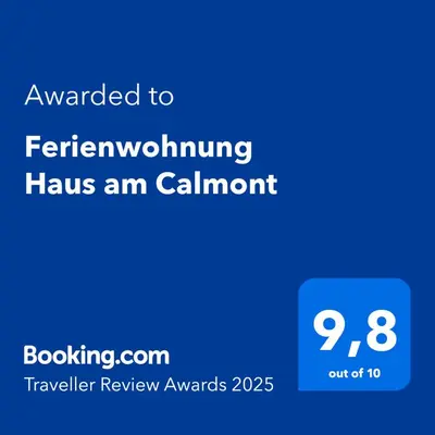 Ein Zertifikat, Auszeichnung, Logo oder anderes Dokument, das in der Unterkunft Ferienwohnung Haus am Calmont ausgestellt ist